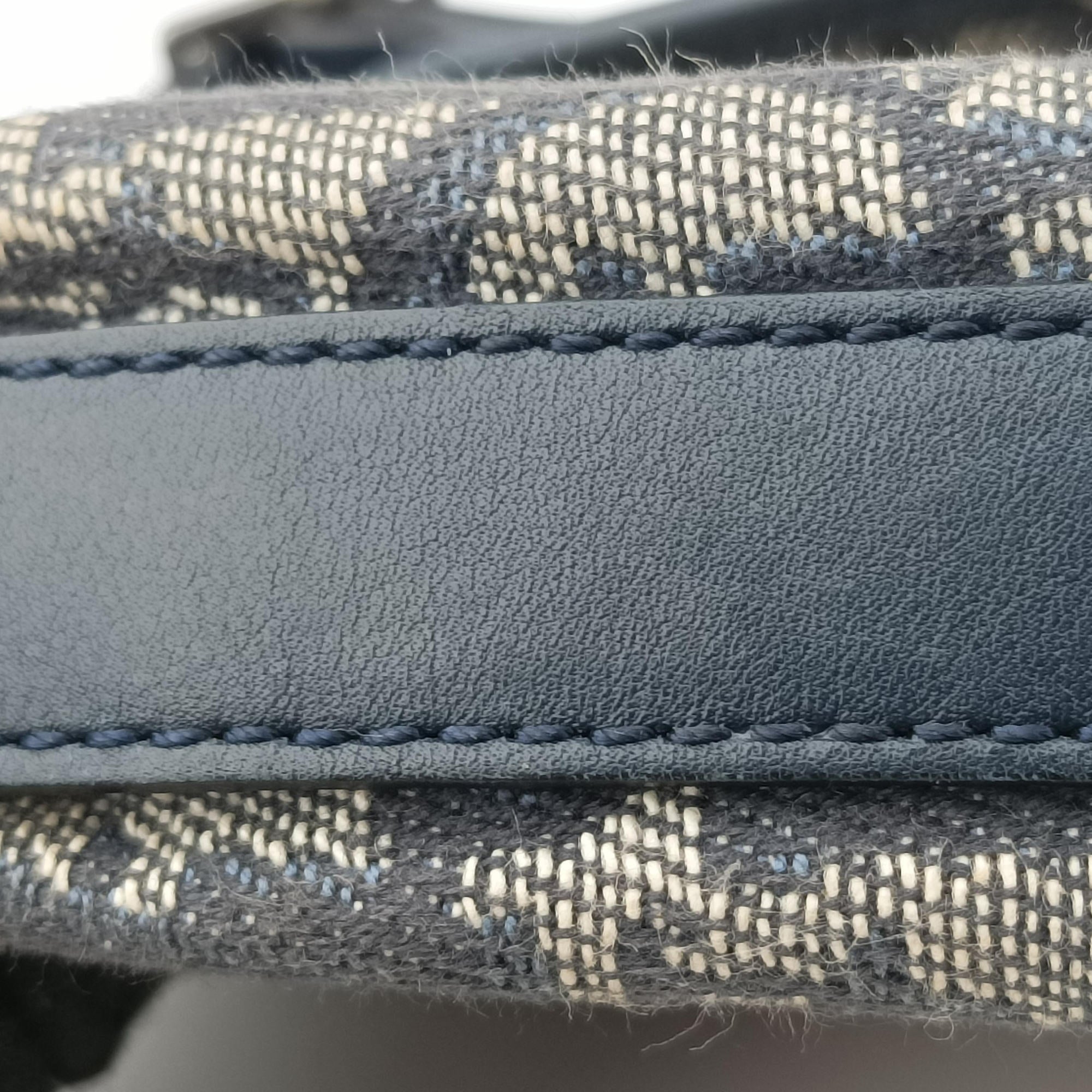 Pre-owned Christian Dior Trotter Navy Jacquard  shoulderbag | stylenewstar