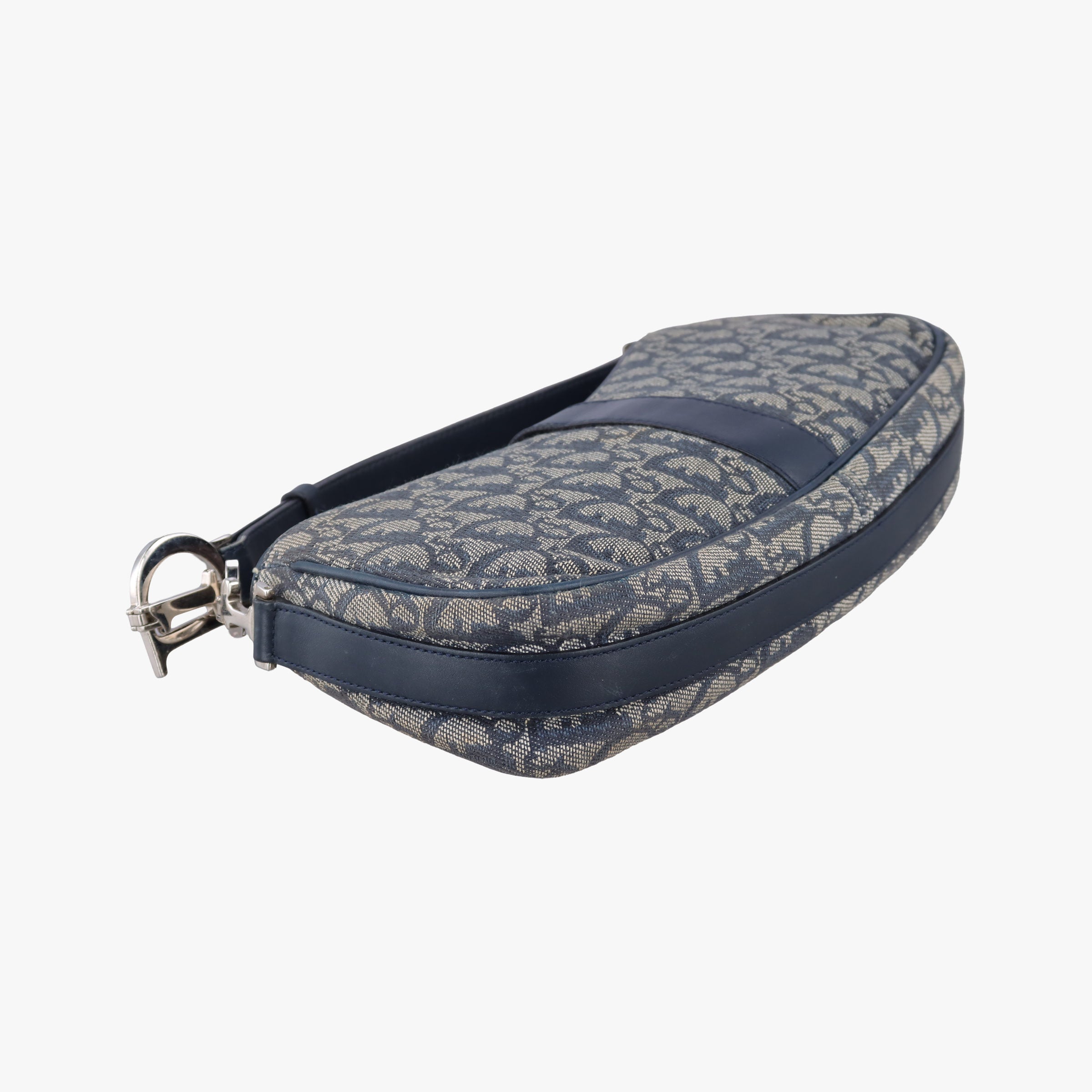 Pre-owned Christian Dior Trotter Navy Jacquard  shoulderbag | stylenewstar