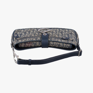 Pre-owned Christian Dior Trotter Navy Jacquard  shoulderbag | stylenewstar
