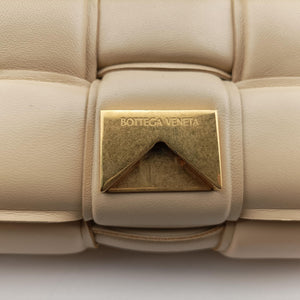 Pre-owned Bottega Veneta Padded CASSETTE Beige lambskin  shoulderbag | stylenewstar