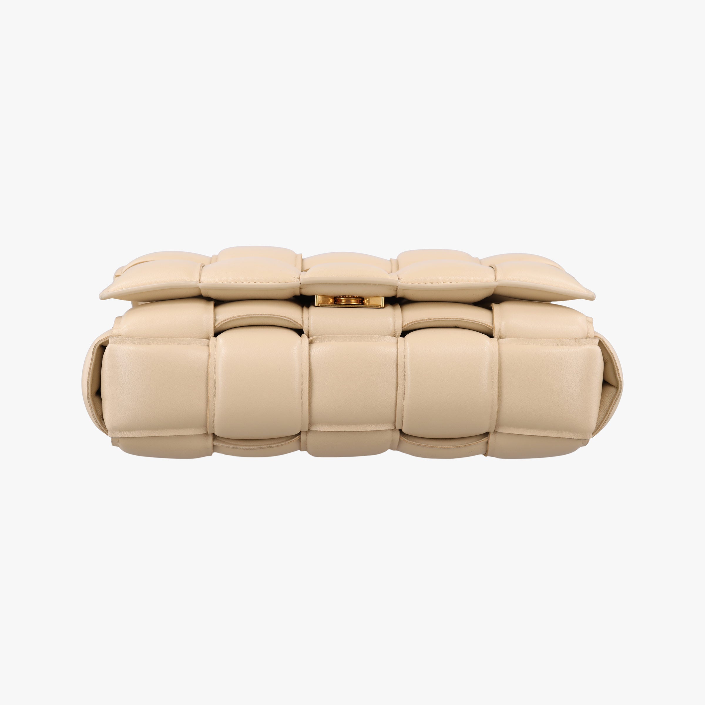 Pre-owned Bottega Veneta Padded CASSETTE Beige lambskin  shoulderbag | stylenewstar
