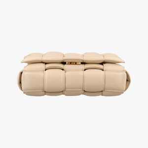 Pre-owned Bottega Veneta Padded CASSETTE Beige lambskin  shoulderbag | stylenewstar