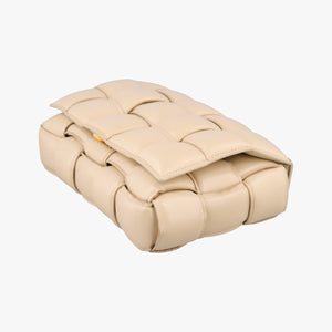 Pre-owned Bottega Veneta Padded CASSETTE Beige lambskin  shoulderbag | stylenewstar