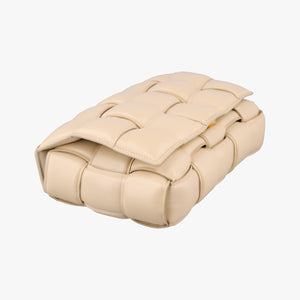 Pre-owned Bottega Veneta Padded CASSETTE Beige lambskin  shoulderbag | stylenewstar
