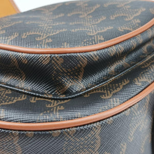 Pre-owned Celine FOLCO Triomphe Brown PVC coated canvas  shoulderbag | stylenewstar