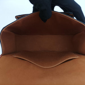 Pre-owned Celine FOLCO Triomphe Brown PVC coated canvas  shoulderbag | stylenewstar