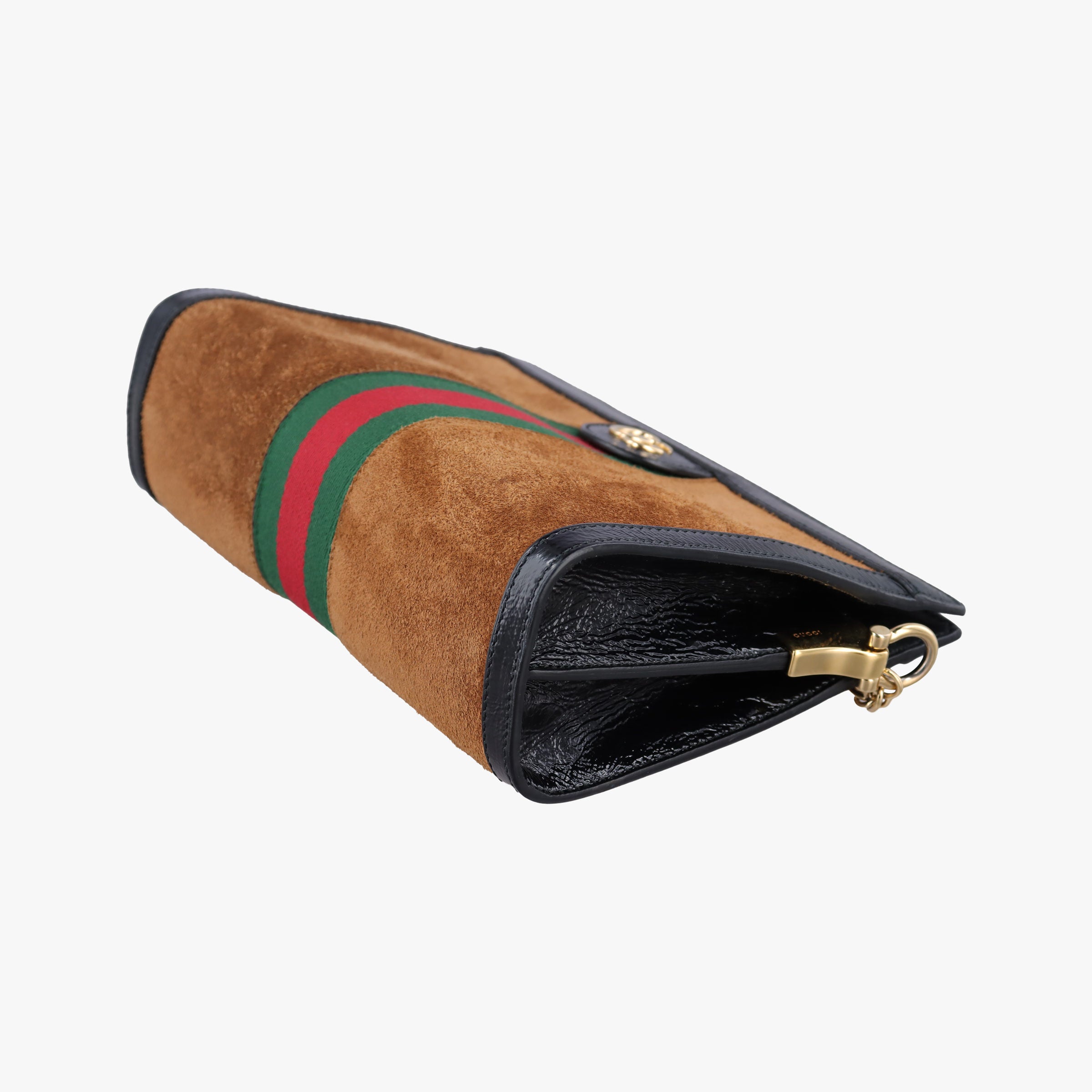 Pre-owned Gucci Ophidia Brown×black Suede×leather 503877 shoulderbag | stylenewstar