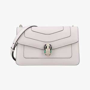 Pre-owned Bvlgari SERPENTI FOREVER White Leather  shoulderbag | stylenewstar