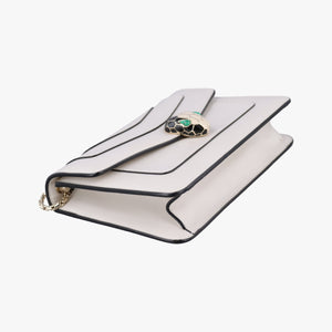 Pre-owned Bvlgari SERPENTI FOREVER White Leather  shoulderbag | stylenewstar