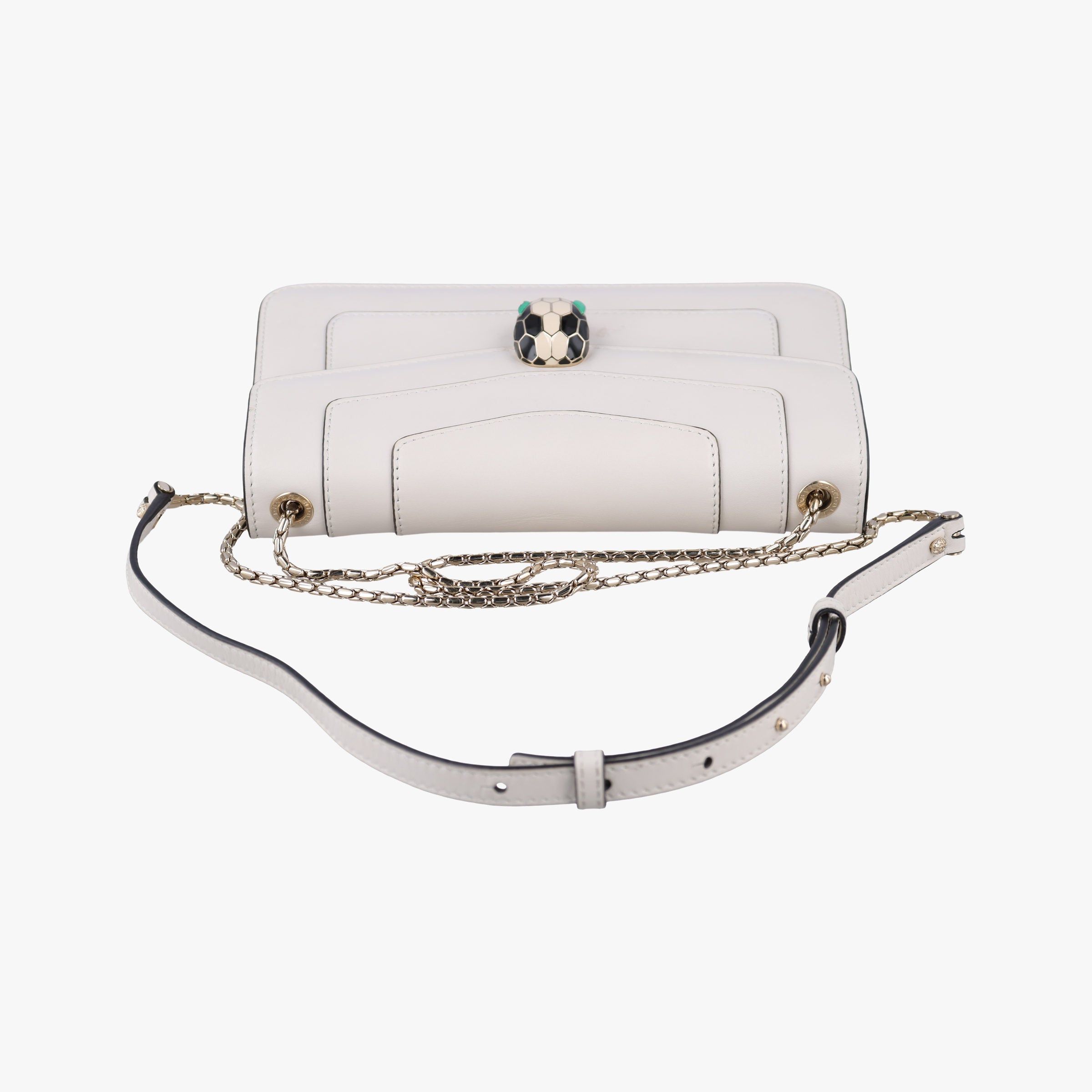 Pre-owned Bvlgari SERPENTI FOREVER White Leather  shoulderbag | stylenewstar