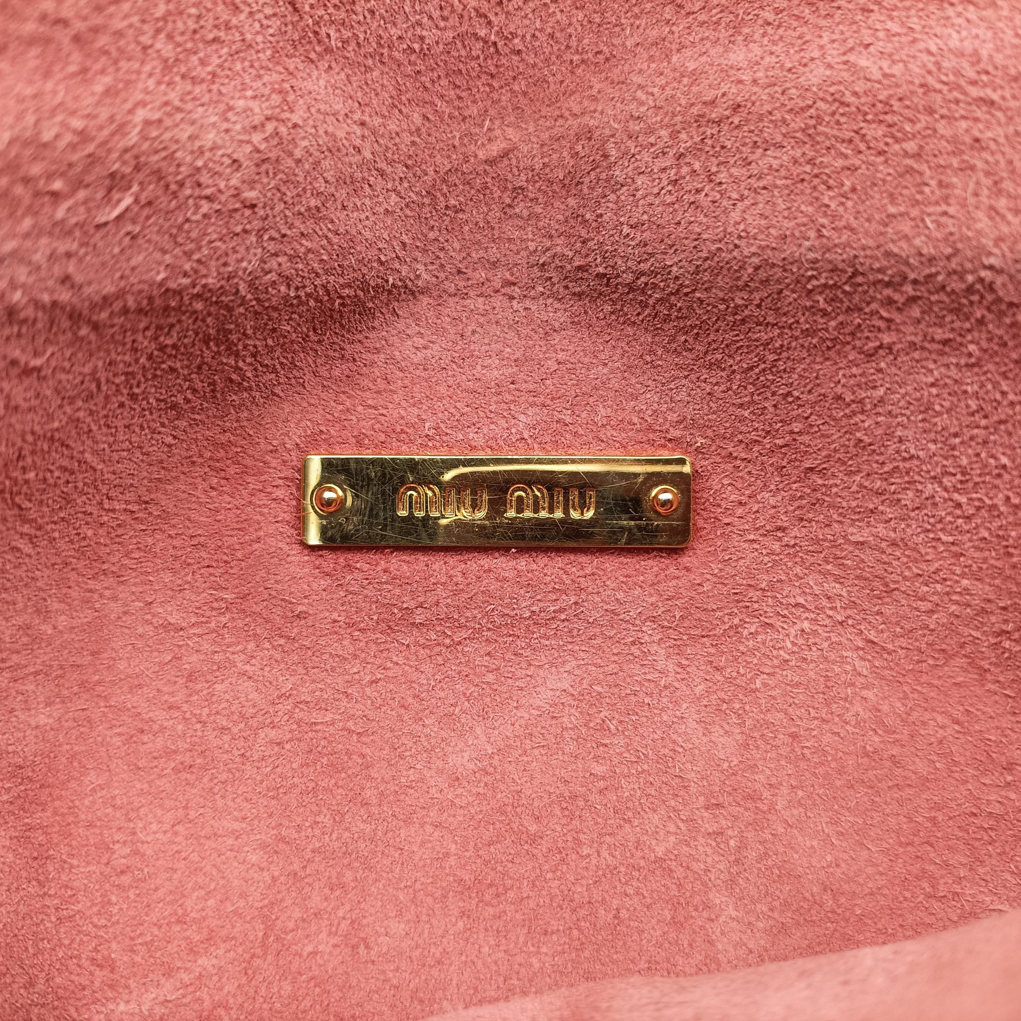 Pre-owned Miu Miu Madras Pink Leather  shoulderbag | stylenewstar