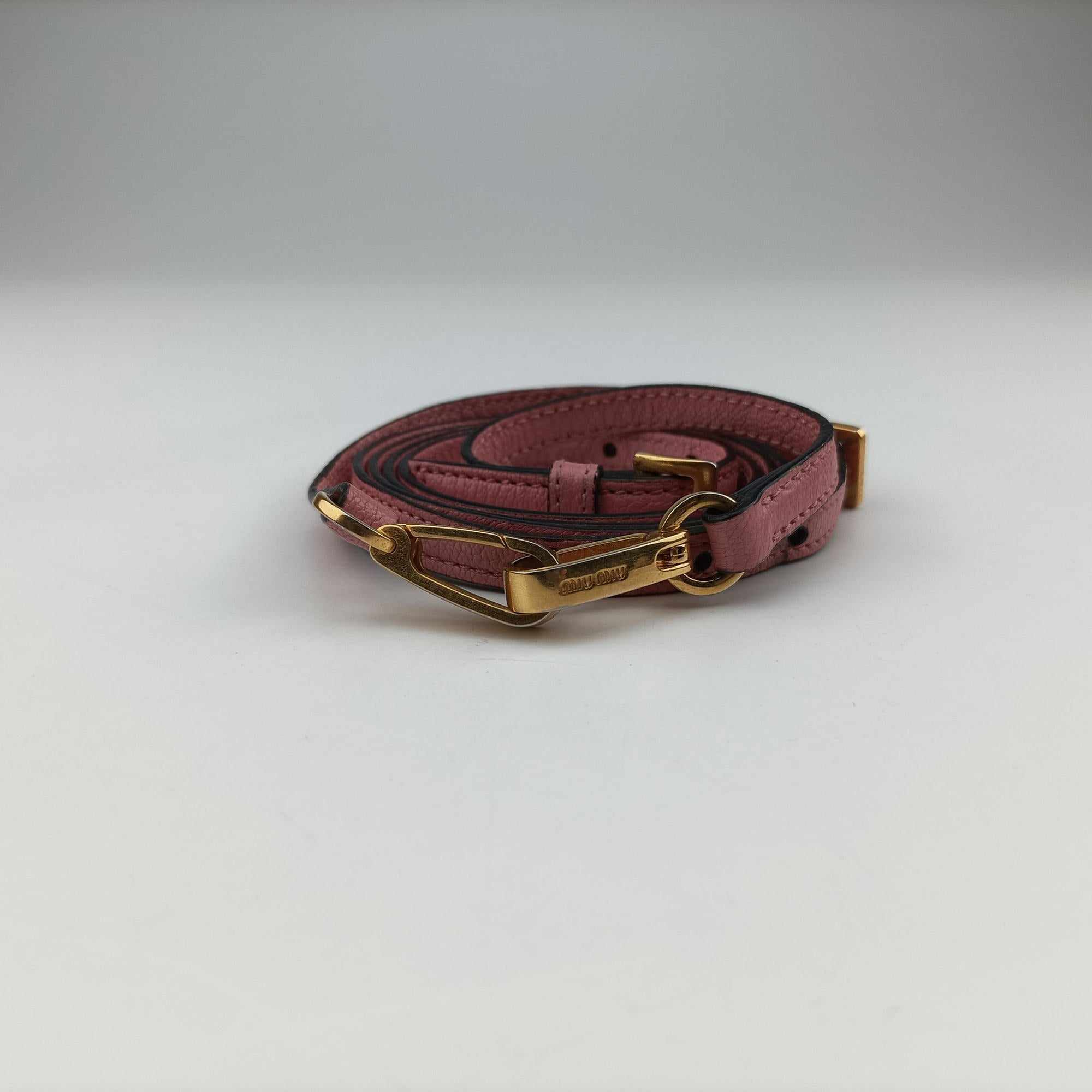 Pre-owned Miu Miu Madras Pink Leather  shoulderbag | stylenewstar