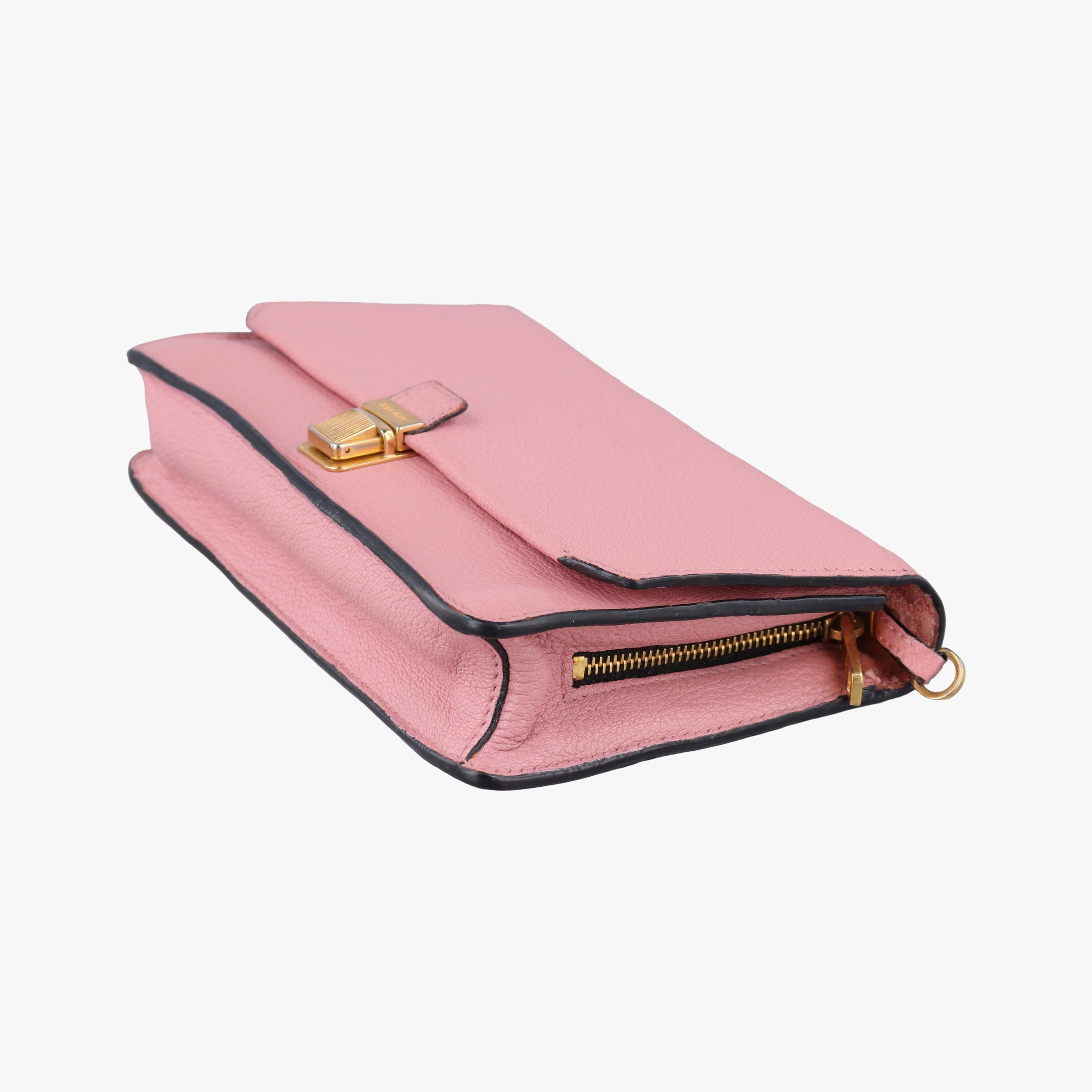 Pre-owned Miu Miu Madras Pink Leather  shoulderbag | stylenewstar