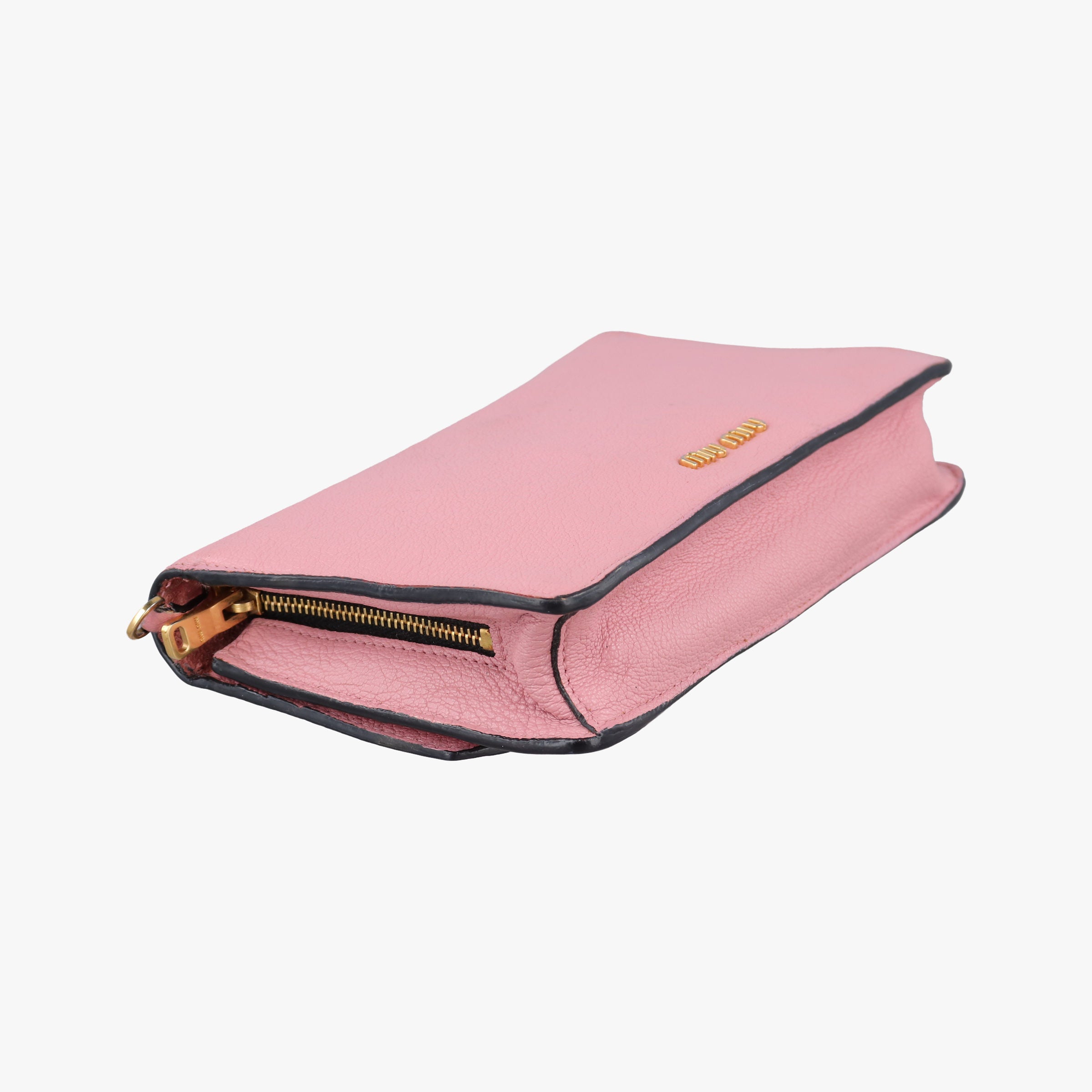 Pre-owned Miu Miu Madras Pink Leather  shoulderbag | stylenewstar