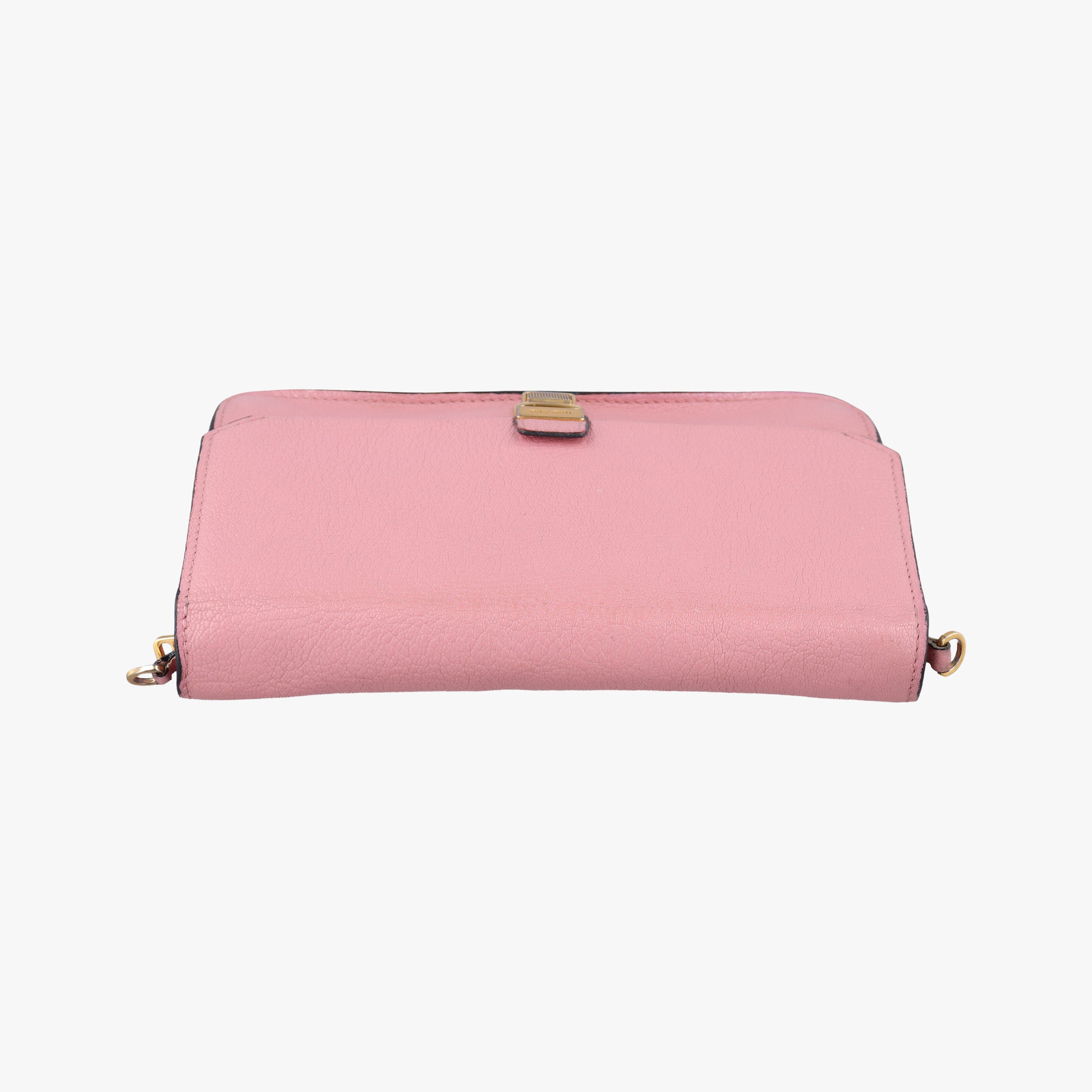 Pre-owned Miu Miu Madras Pink Leather  shoulderbag | stylenewstar