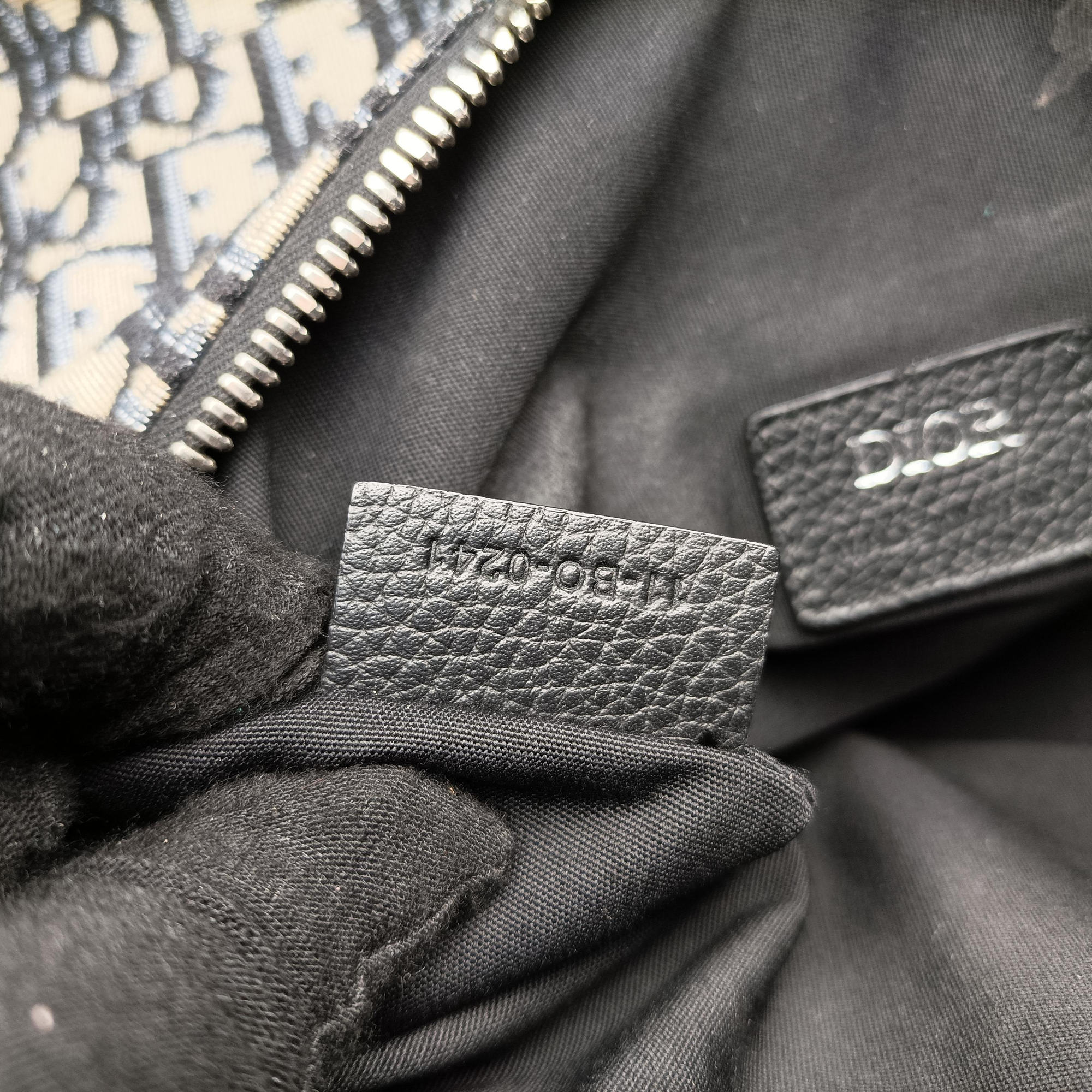 Pre-owned Christian Dior saddle Navy×Gray Jacquard  crossbodybag | stylenewstar