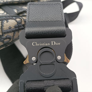 Pre-owned Christian Dior saddle Navy×Gray Jacquard  crossbodybag | stylenewstar