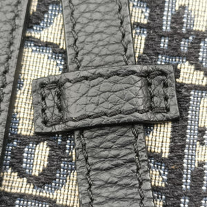 Pre-owned Christian Dior saddle Navy×Gray Jacquard  crossbodybag | stylenewstar
