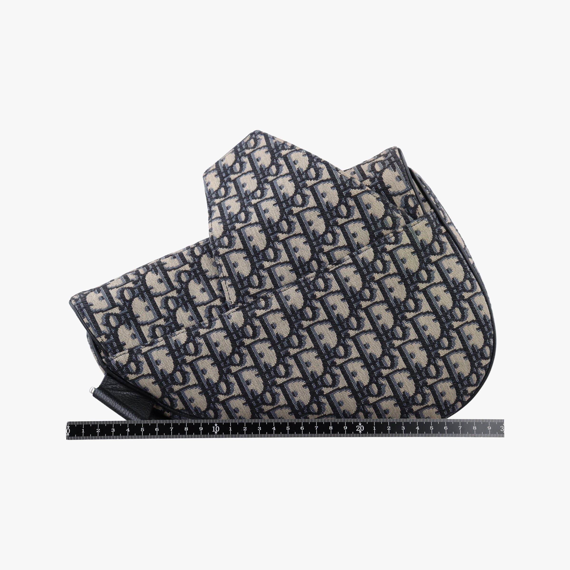 Pre-owned Christian Dior saddle Navy×Gray Jacquard  crossbodybag | stylenewstar