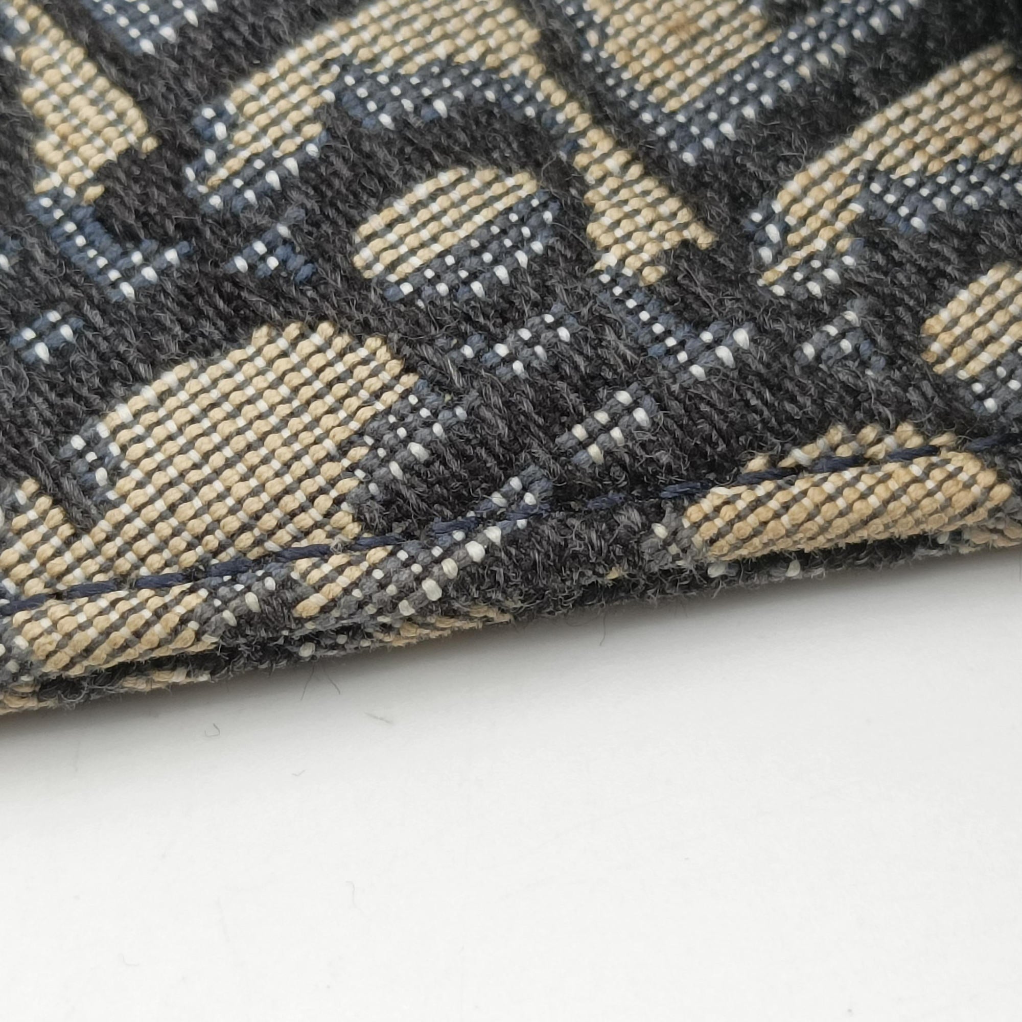 Pre-owned Christian Dior saddle Navy×Gray Jacquard  crossbodybag | stylenewstar