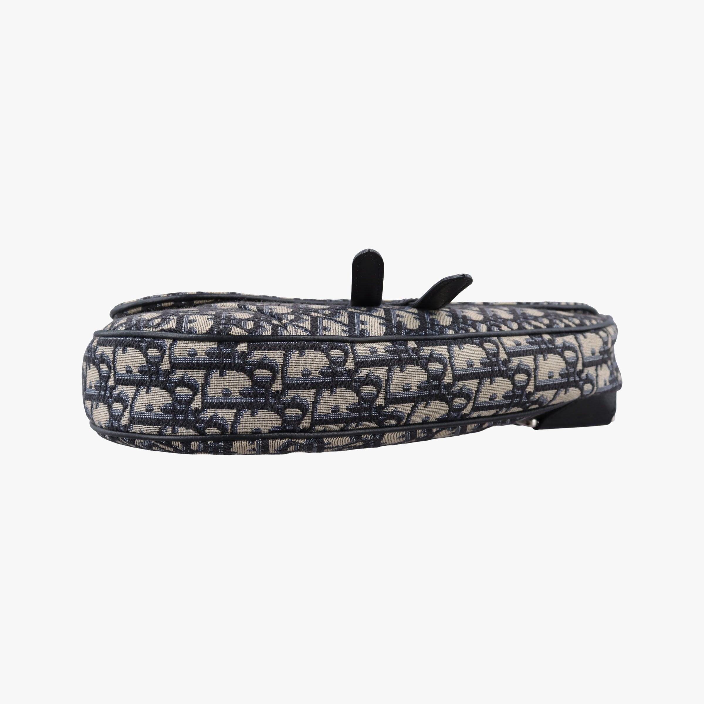 Pre-owned Christian Dior saddle Navy×Gray Jacquard  crossbodybag | stylenewstar