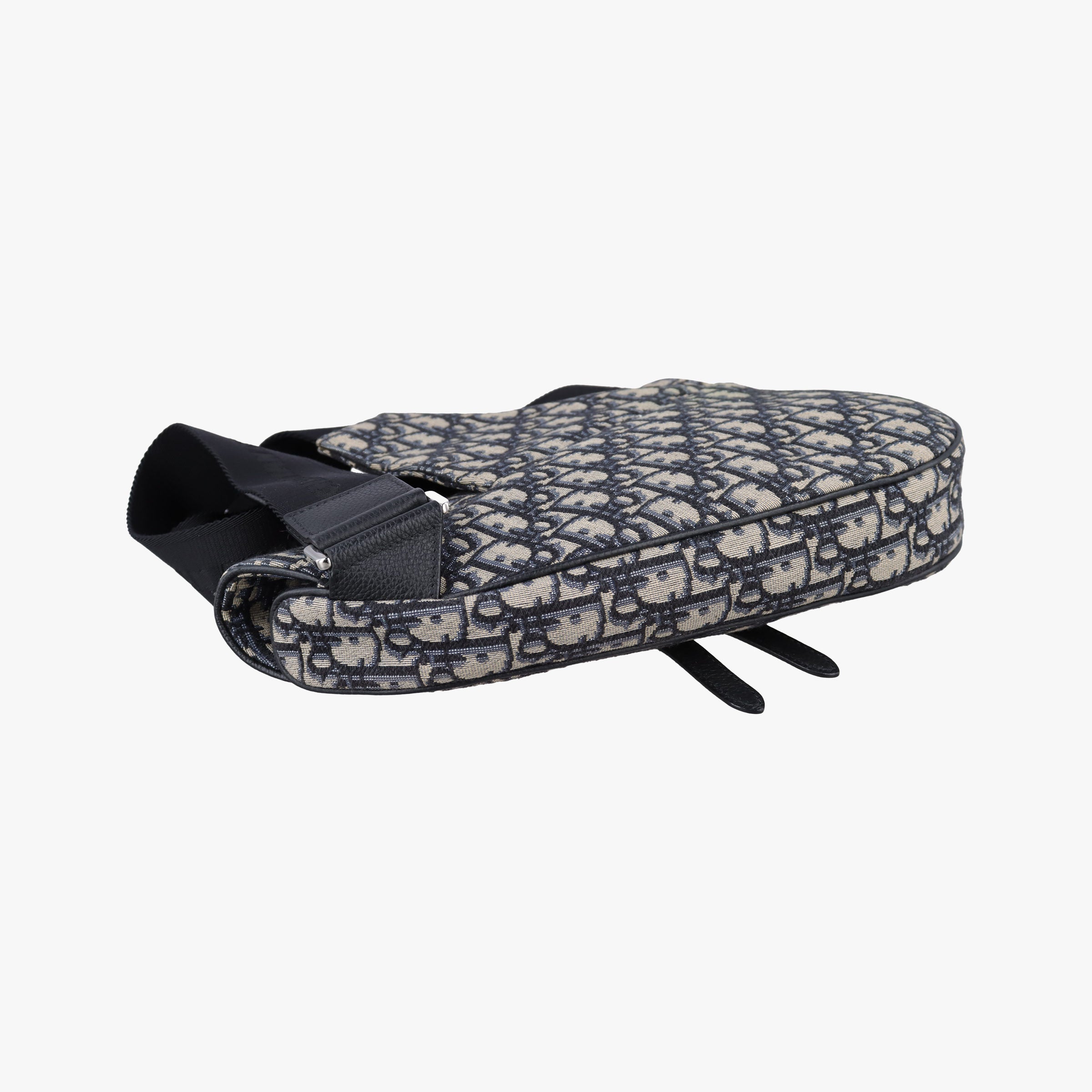 Pre-owned Christian Dior saddle Navy×Gray Jacquard  crossbodybag | stylenewstar