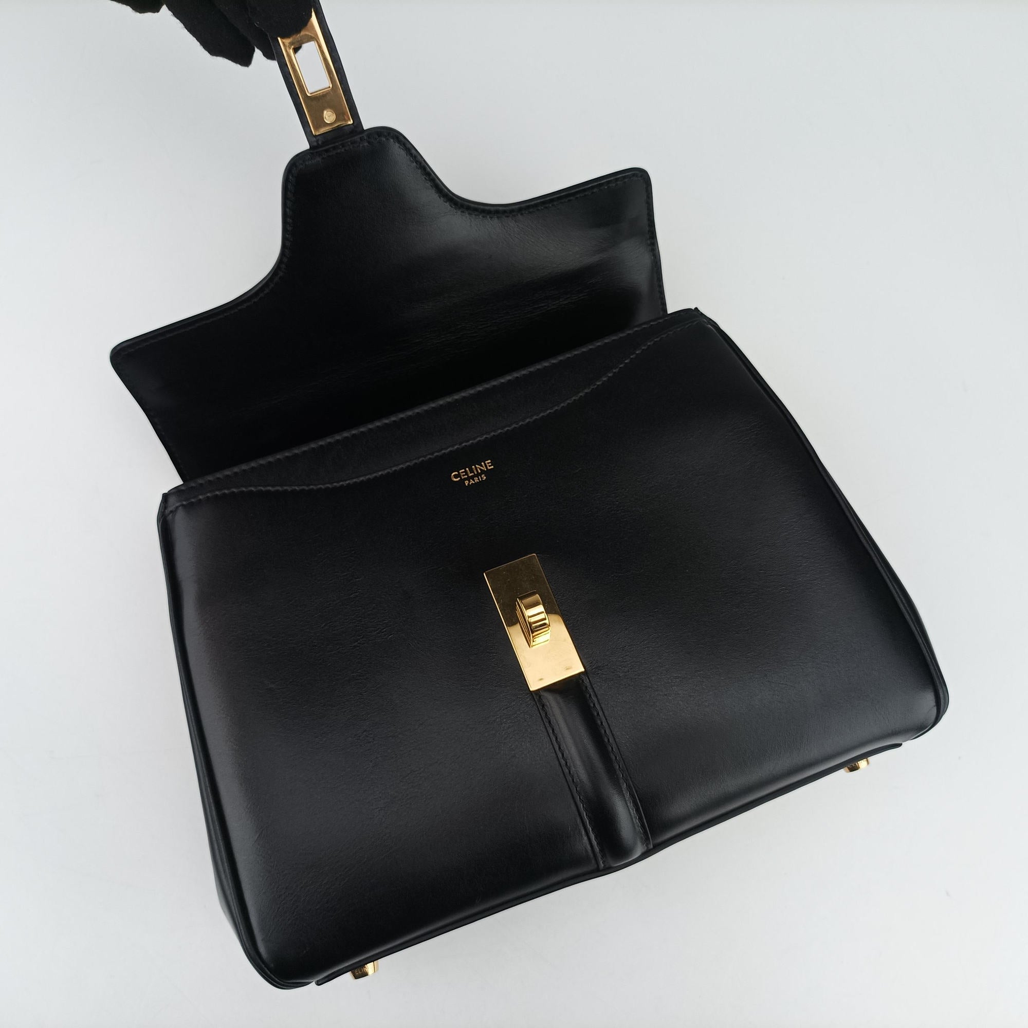 Vintage Celine 16 Bag Black Calfskin  shoulderbag | stylenewstar