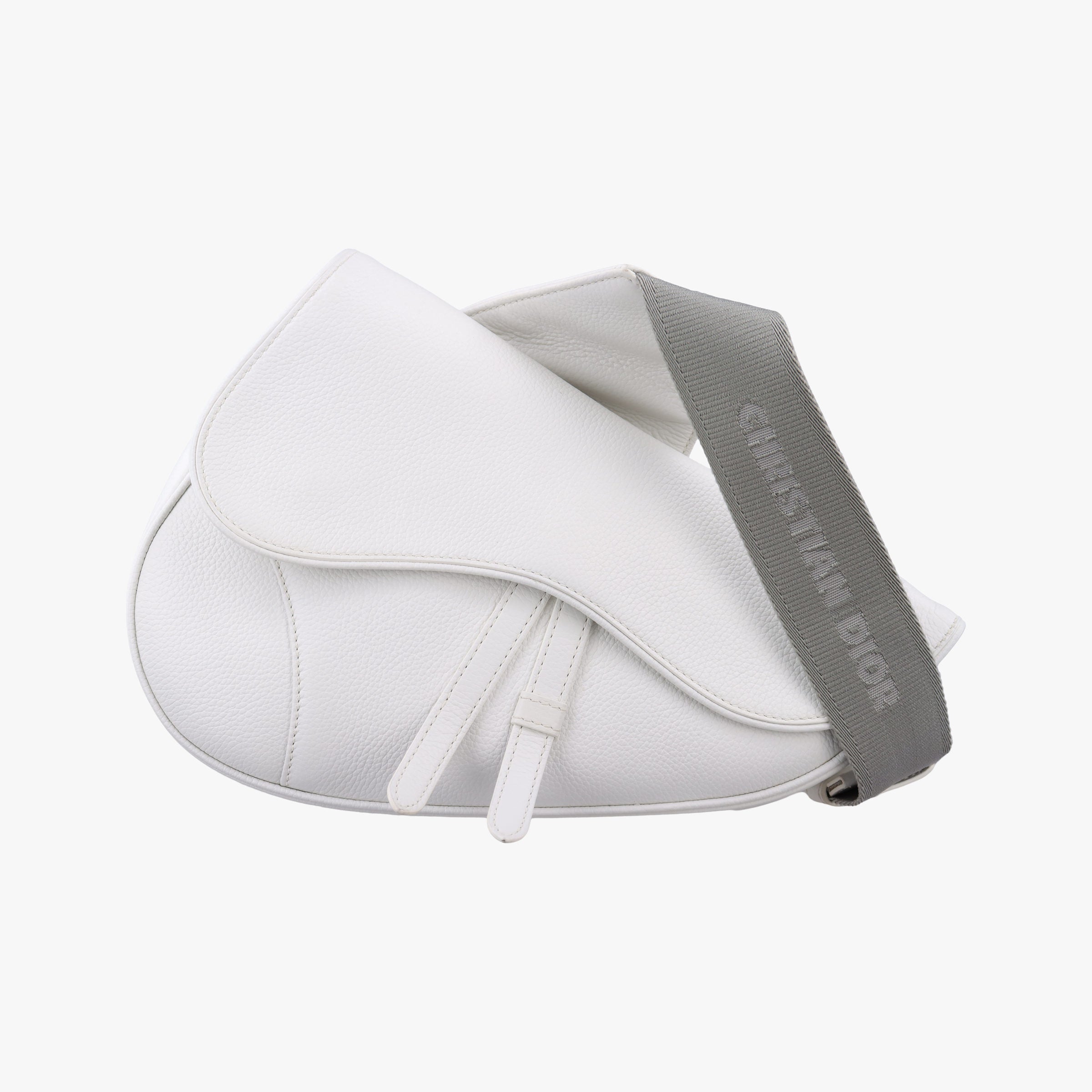 Vintage Christian Dior Saddle White leather  shoulderbag | stylenewstar