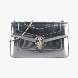 Pre-owned Bvlgari SERPENTI FOREVER Silver Patent  shoulderbag | stylenewstar
