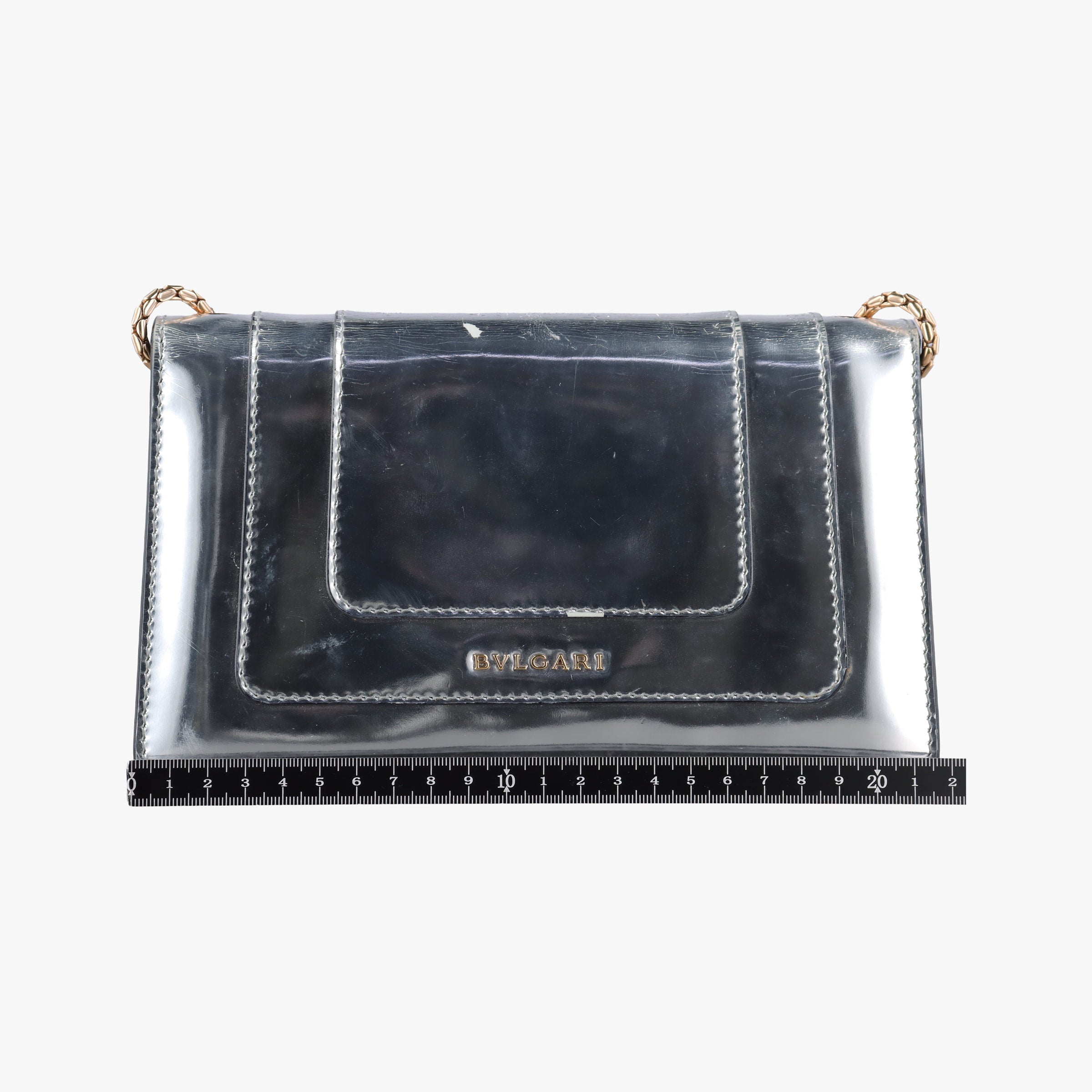 Pre-owned Bvlgari SERPENTI FOREVER Silver Patent  shoulderbag | stylenewstar