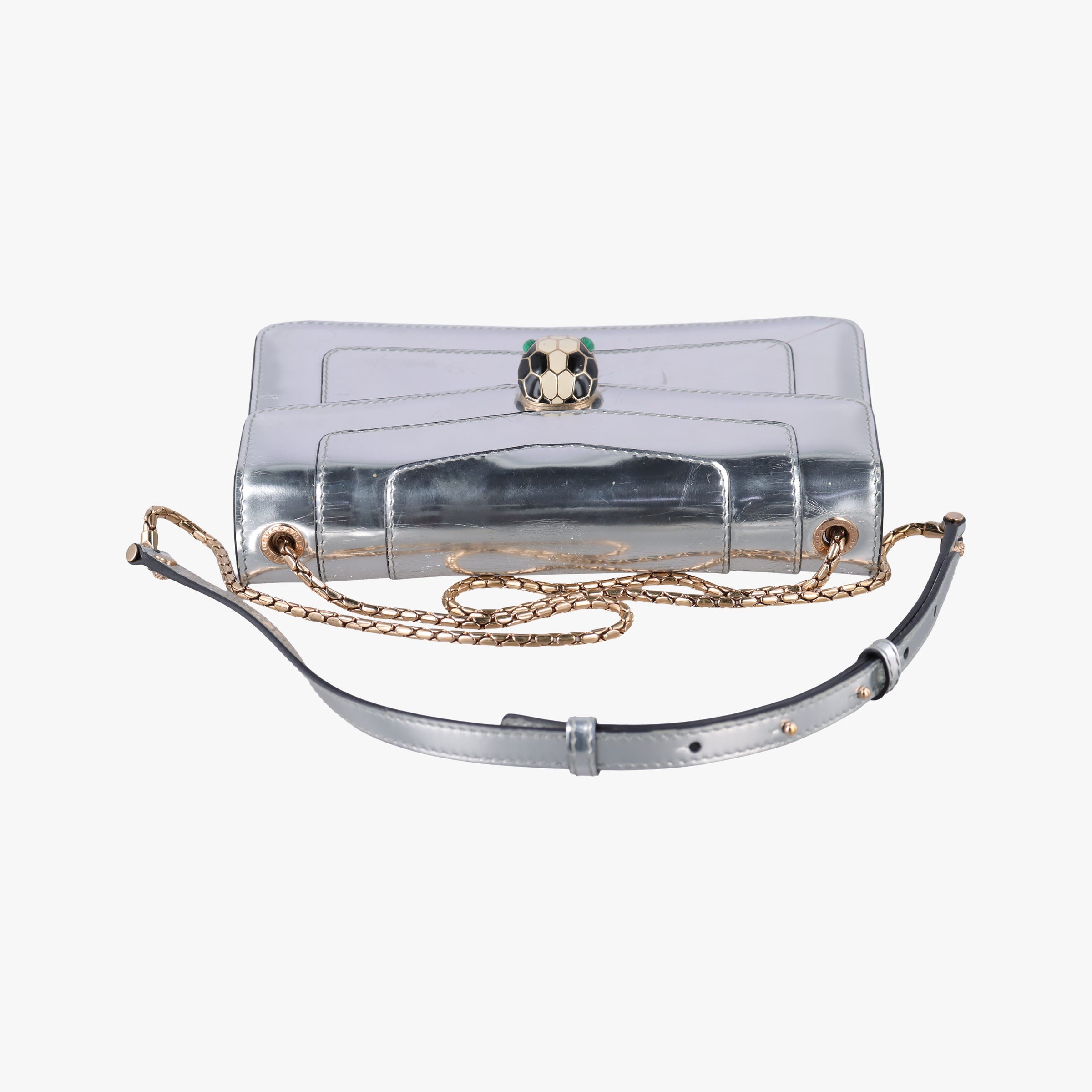 Pre-owned Bvlgari SERPENTI FOREVER Silver Patent  shoulderbag | stylenewstar