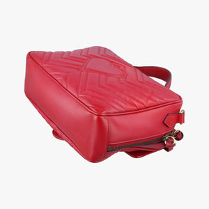 Pre-owned Gucci GG Marmont Red Leather 498100 shoulderbag | stylenewstar