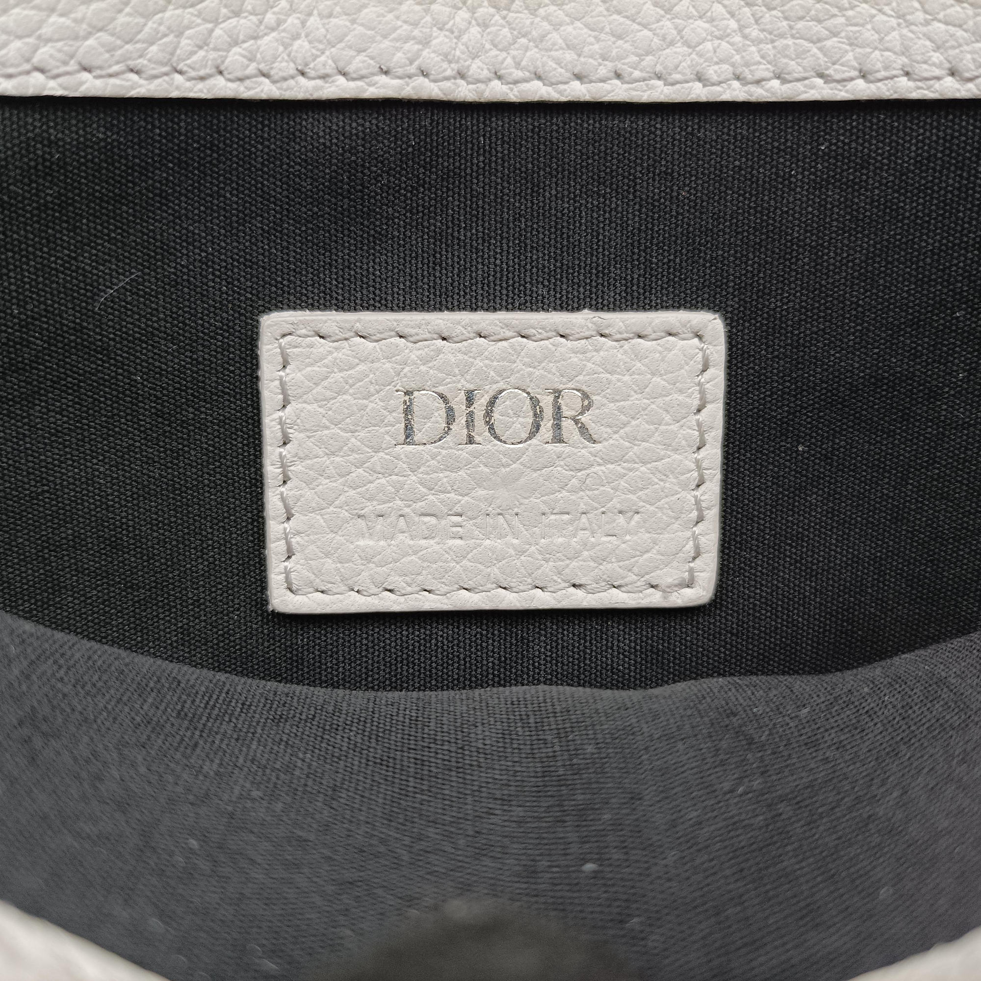 Pre-owned Christian Dior Saddle White Jacquard × Leather  bum bag/waist bag | stylenewstar