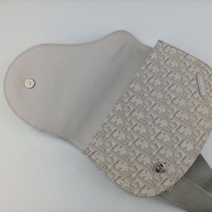 Pre-owned Christian Dior Saddle White Jacquard × Leather  bum bag/waist bag | stylenewstar