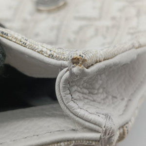 Pre-owned Christian Dior Saddle White Jacquard × Leather  bum bag/waist bag | stylenewstar