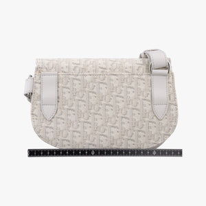 Pre-owned Christian Dior Saddle White Jacquard × Leather  bum bag/waist bag | stylenewstar