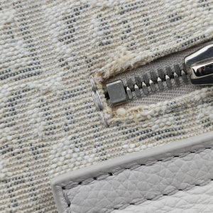 Pre-owned Christian Dior Saddle White Jacquard × Leather  bum bag/waist bag | stylenewstar