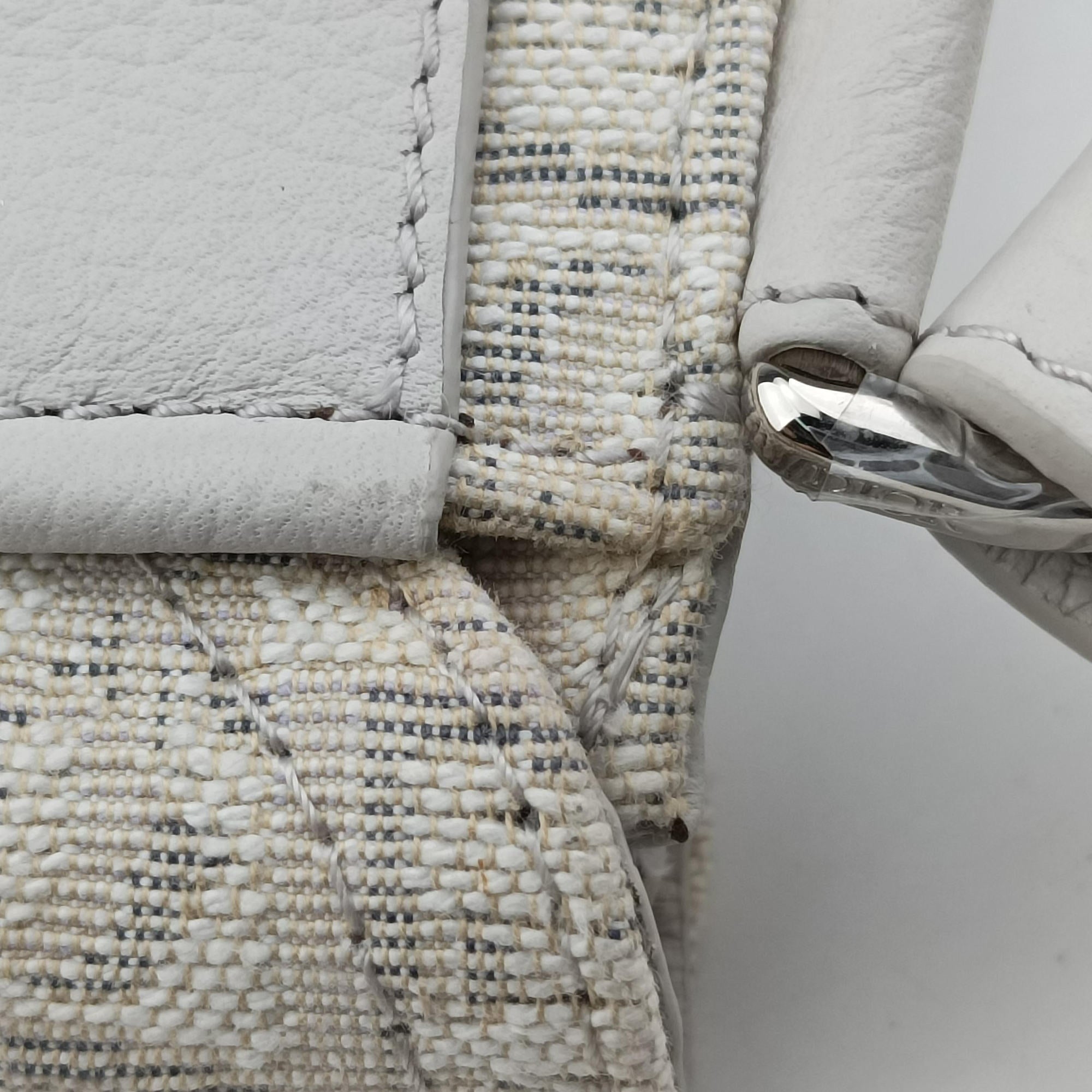 Pre-owned Christian Dior Saddle White Jacquard × Leather  bum bag/waist bag | stylenewstar
