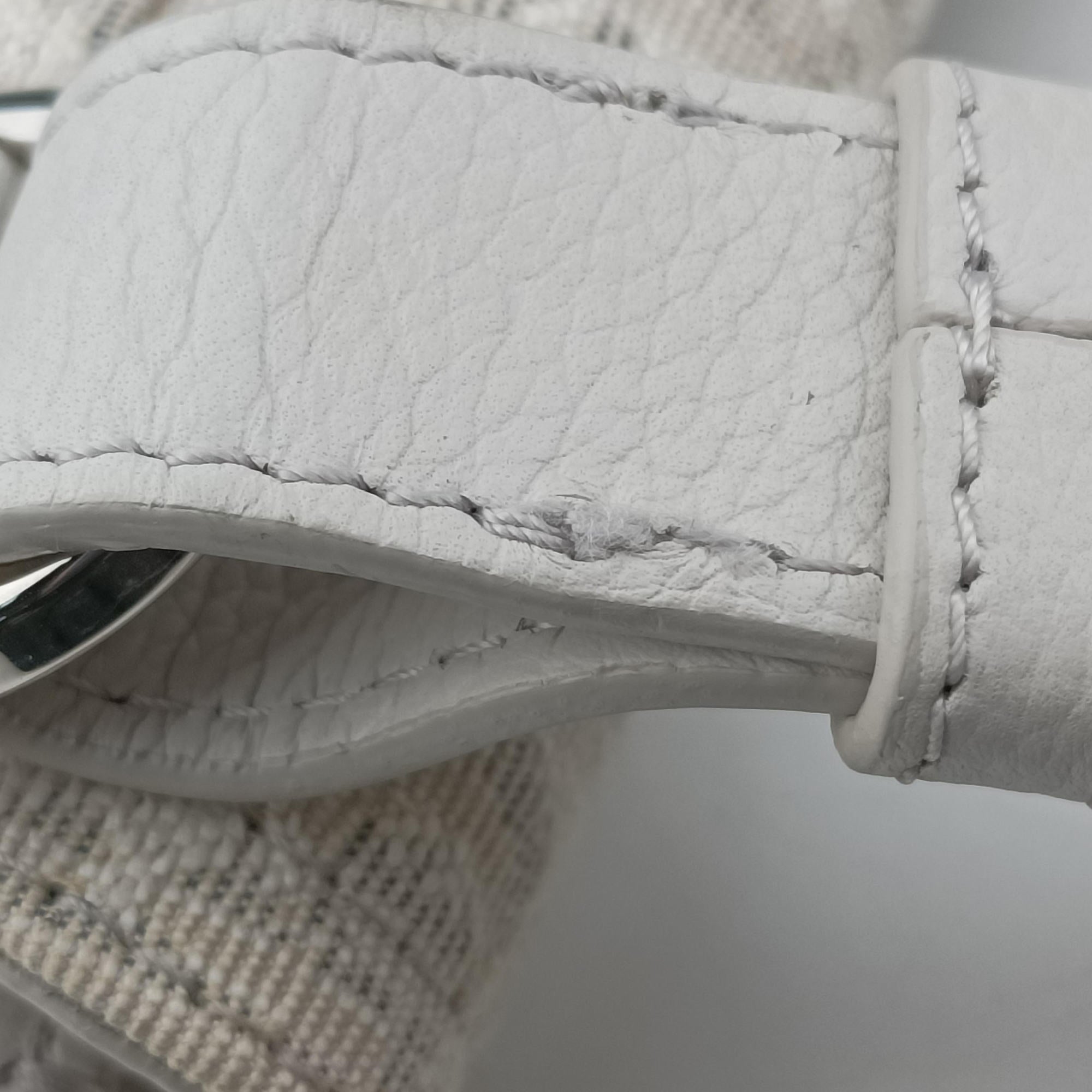 Pre-owned Christian Dior Saddle White Jacquard × Leather  bum bag/waist bag | stylenewstar