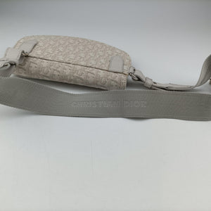 Pre-owned Christian Dior Saddle White Jacquard × Leather  bum bag/waist bag | stylenewstar