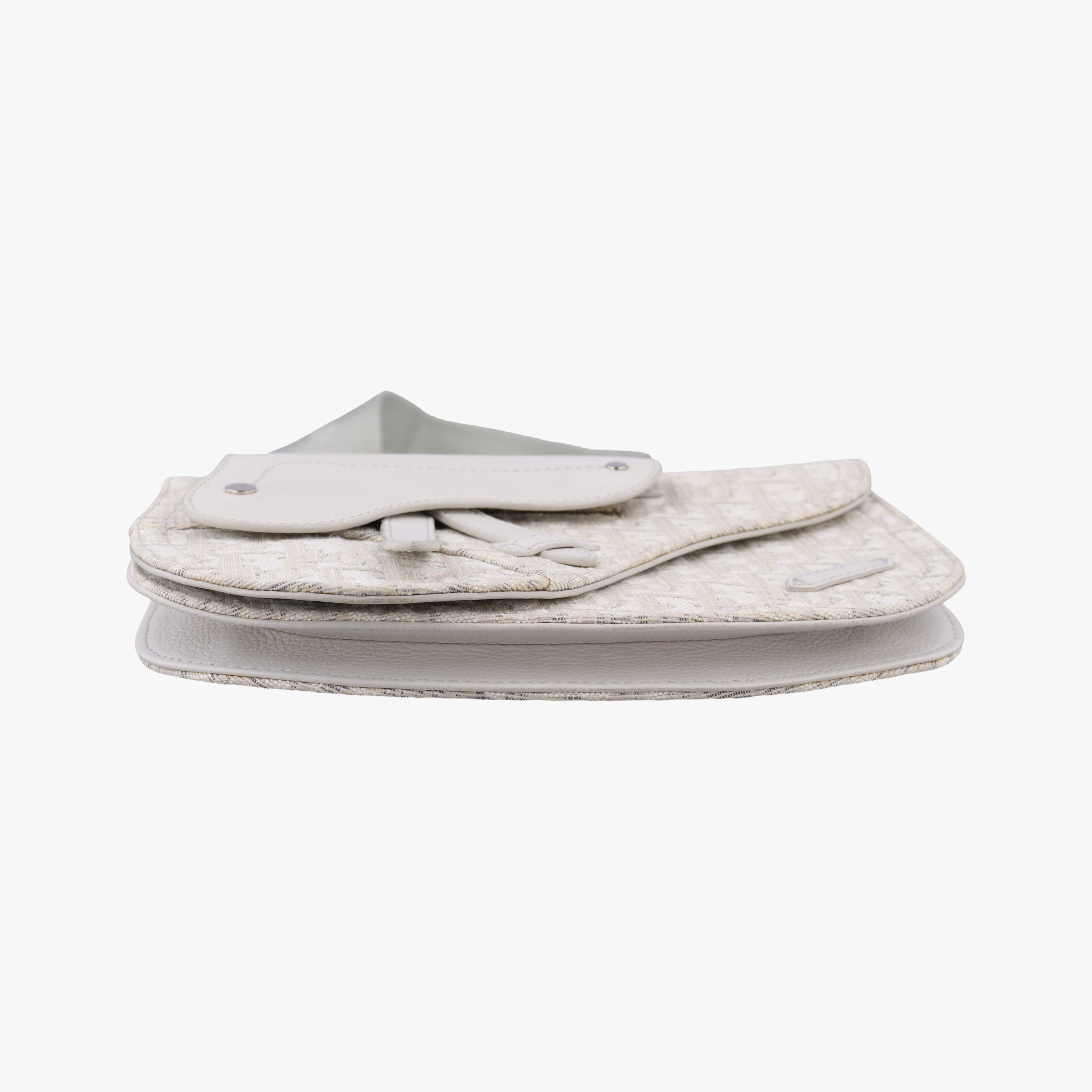 Pre-owned Christian Dior Saddle White Jacquard × Leather  bum bag/waist bag | stylenewstar