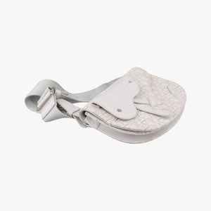 Pre-owned Christian Dior Saddle White Jacquard × Leather  bum bag/waist bag | stylenewstar