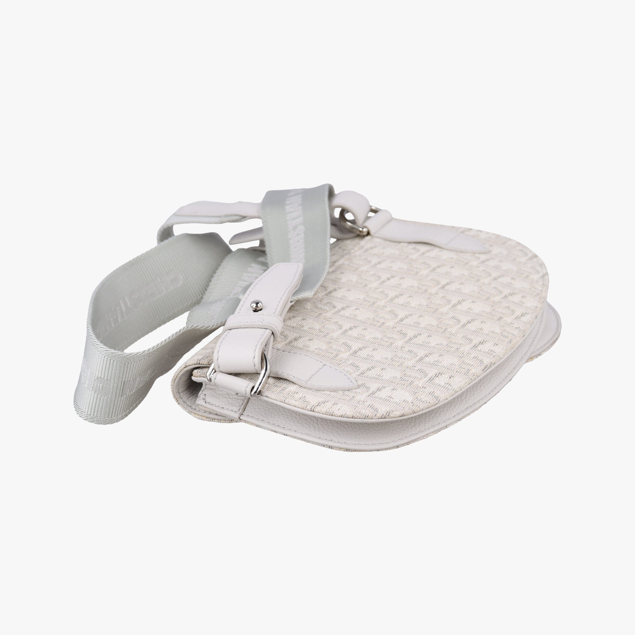 Pre-owned Christian Dior Saddle White Jacquard × Leather  bum bag/waist bag | stylenewstar