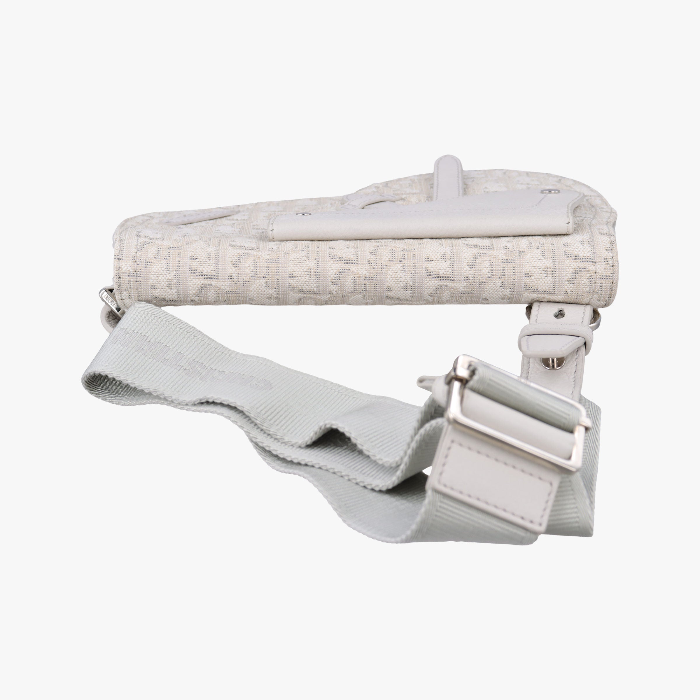 Pre-owned Christian Dior Saddle White Jacquard × Leather  bum bag/waist bag | stylenewstar