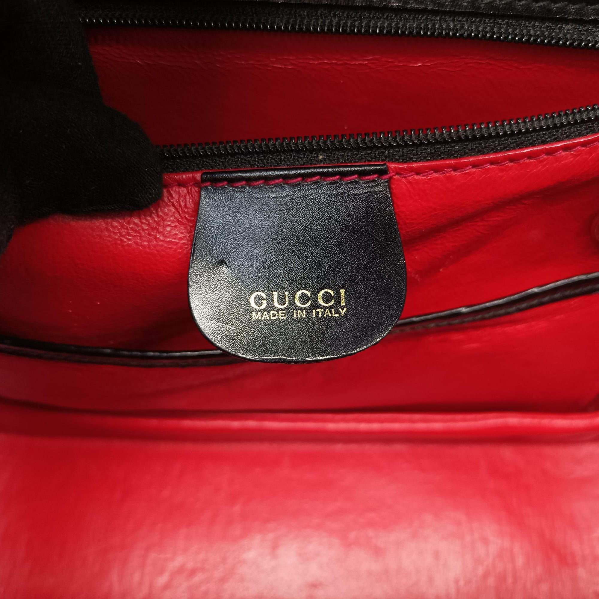 Pre-owned Gucci Bamboo Black Leather 000.12 handbag | stylenewstar