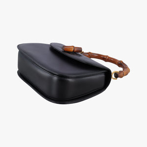 Pre-owned Gucci Bamboo Black Leather 000.12 handbag | stylenewstar