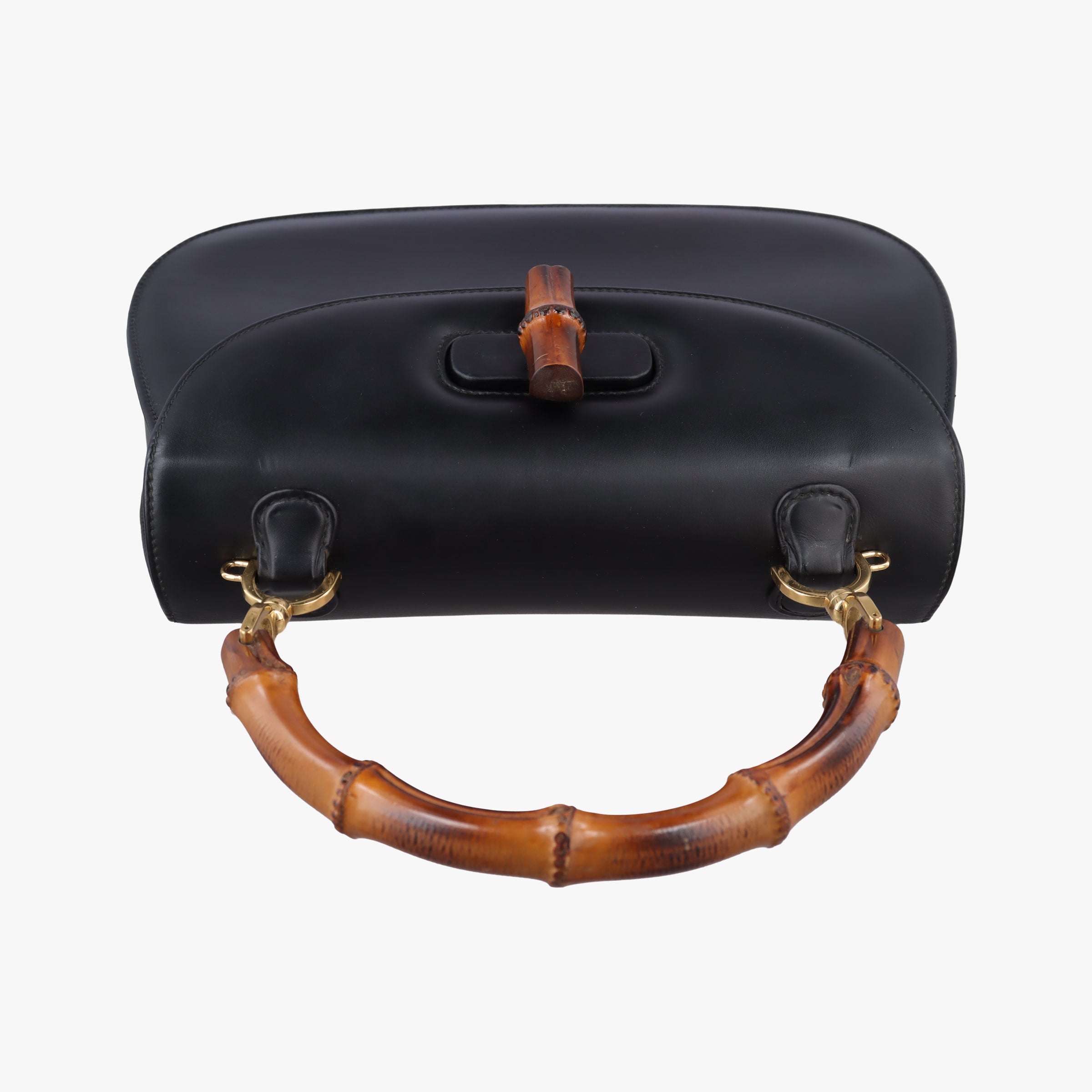 Pre-owned Gucci Bamboo Black Leather 000.12 handbag | stylenewstar