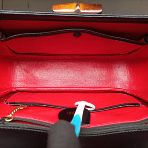 Pre-owned Gucci Bamboo Black Leather 000.12 handbag | stylenewstar