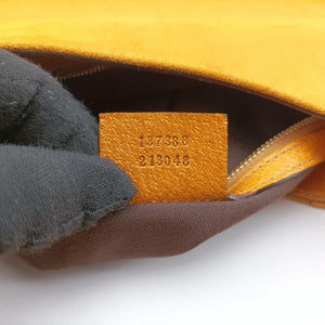 Pre-owned Gucci Horsebit Hobo Yellow Suede×leather 137388 shoulderbag | stylenewstar