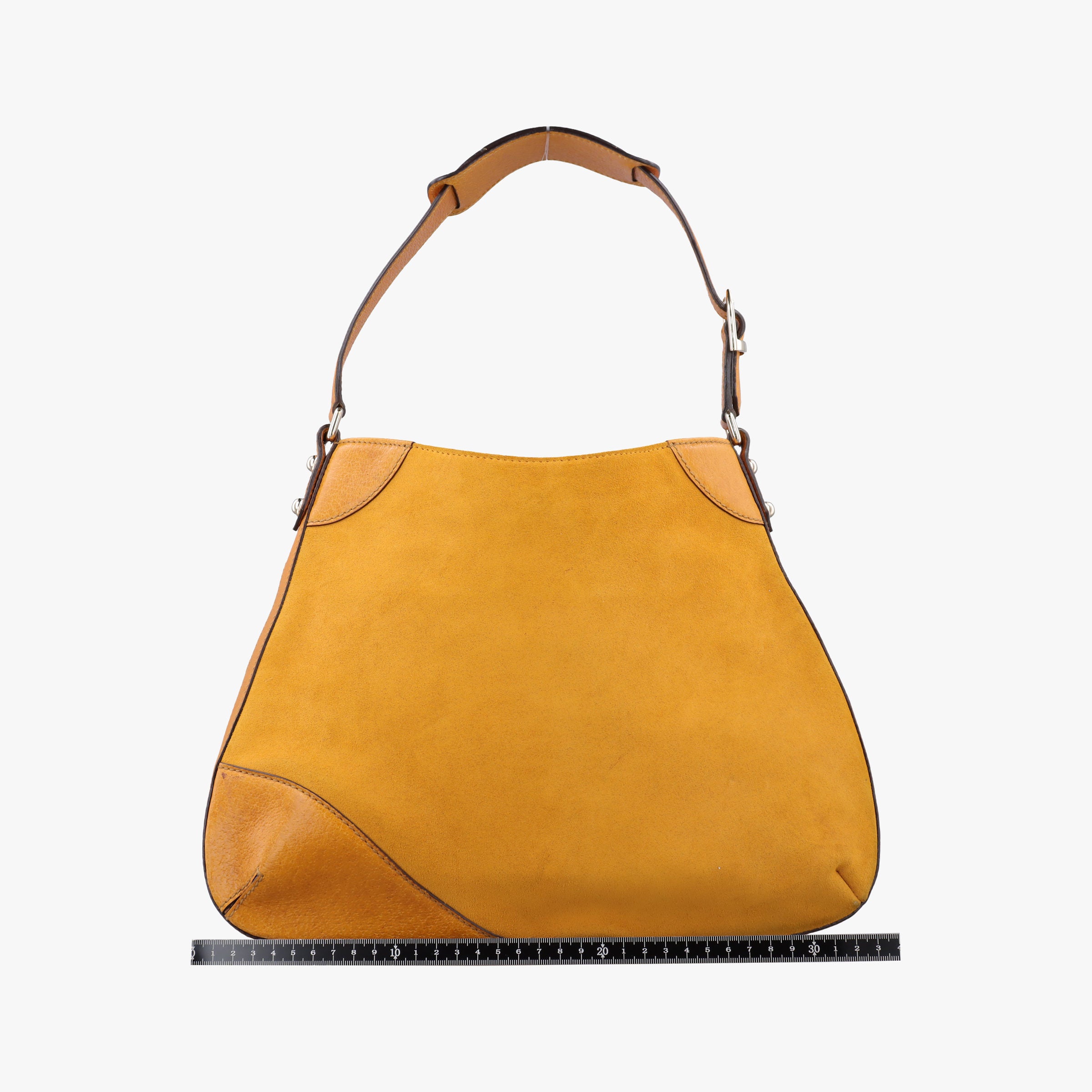 Pre-owned Gucci Horsebit Hobo Yellow Suede×leather 137388 shoulderbag | stylenewstar